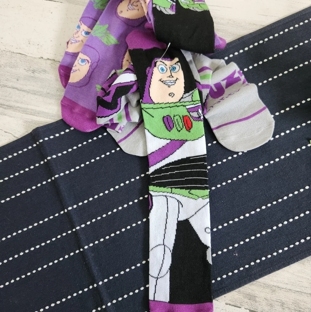 Disney Pixar Buzz Lightyear Pack Of 3 Socks Adults NEW